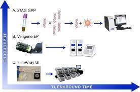 Target a Aeromonas Gastrointestinalis pathogenek kimutathatósága különböző multiplex assay-vel Multiplex panel b Verigene EP FilmArray GI xtag GPP -Luminex IUO c Campylobacter Clostridium difficile