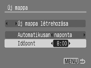 A vagy gombbal válassza az [Automatikusan] lehetőséget, majd a vagy gombbal válassza ki a létrehozás dátumát. 2.