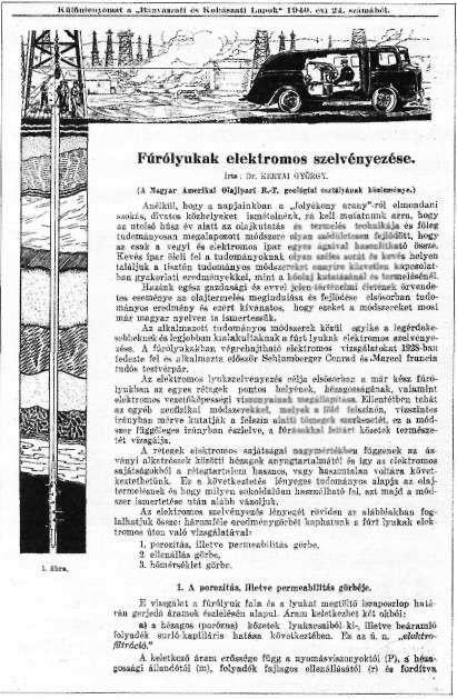Az első Magyarországon gyártott fúrótorony a Budapesti Nemzetközi Vásáron (1938) Az