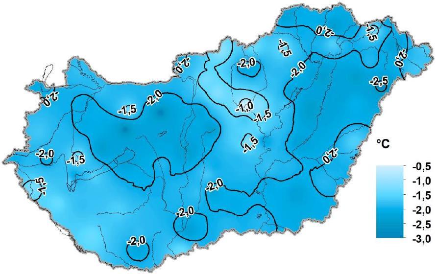 LÉGHŐMÉRSÉKLET TÉRKÉPEK 42 218. március 58. ábra: A 218.