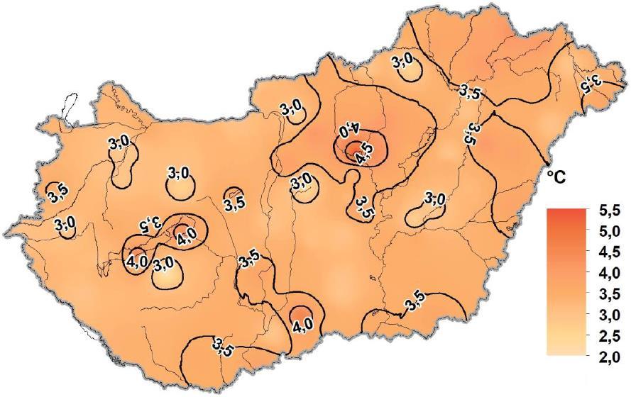 LÉGHŐMÉRSÉKLET TÉRKÉPEK 44 218. május 62. ábra: A 218.