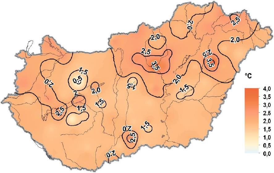 LÉGHŐMÉRSÉKLET TÉRKÉPEK 45 218. június 64. ábra: A 218.