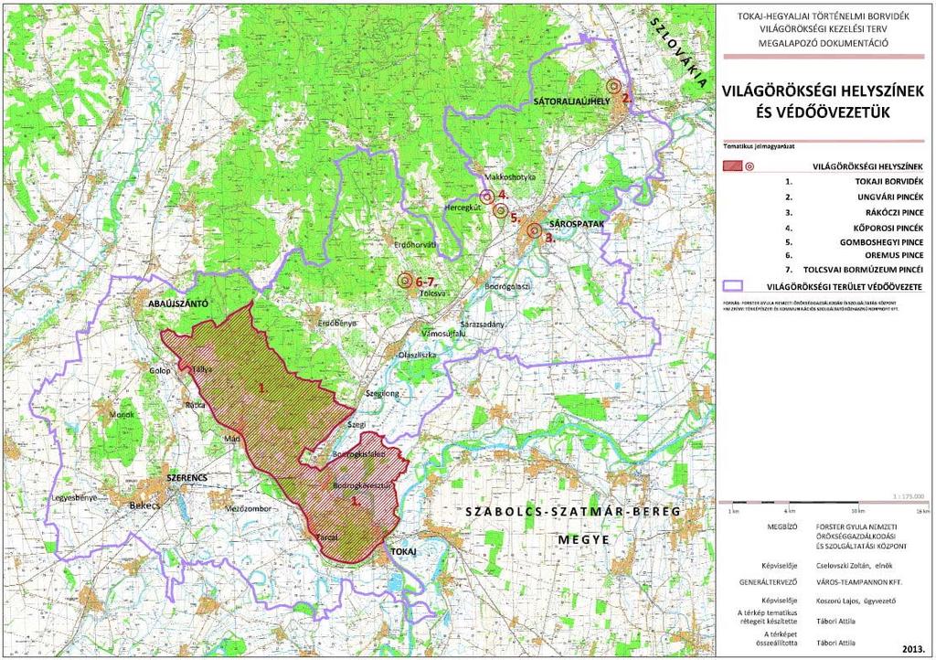 TOLCSVA község településrendezési terv módosítás 33 örökségvédelmi hatóságok együttműködésére alapozva meg kell vizsgálni a világörökségi helyszín védőövezete határon átnyúló kiterjesztésének