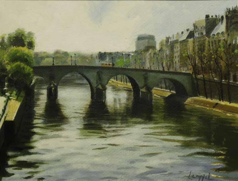 158. tétel LENGYEL KÁROLY (1942- ) Pont Neuf 43x56 cm Olaj,