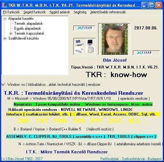 - 6 - Az adott TKR rendszerváltozat lehet egy Számlázó funkciót nem tartalmazó rendszer