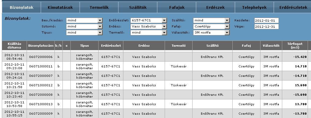 A mobiltelefonnal bejelentkezve az erdész mobiltelefonja lesz a felvételi lap és a szállítójegy tömb. A hozzátartozó terepi nyomtató pedig a tollat, és a papírt helyettesíti.