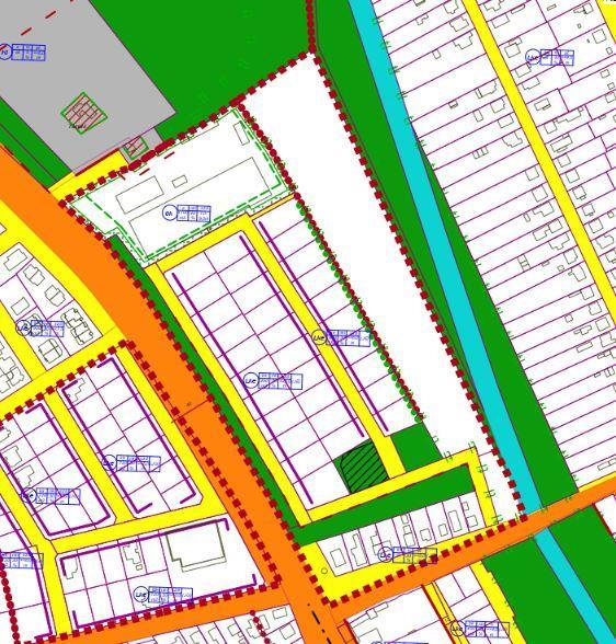 A hatályos településszerkezeti terv a tervezési területen kertvárosias lakóterület (Lke), kereskedelmi, szolgáltató gazdasági területet (Gk), a Tócó csatorna völgyében mezőgazdasági korlátozott