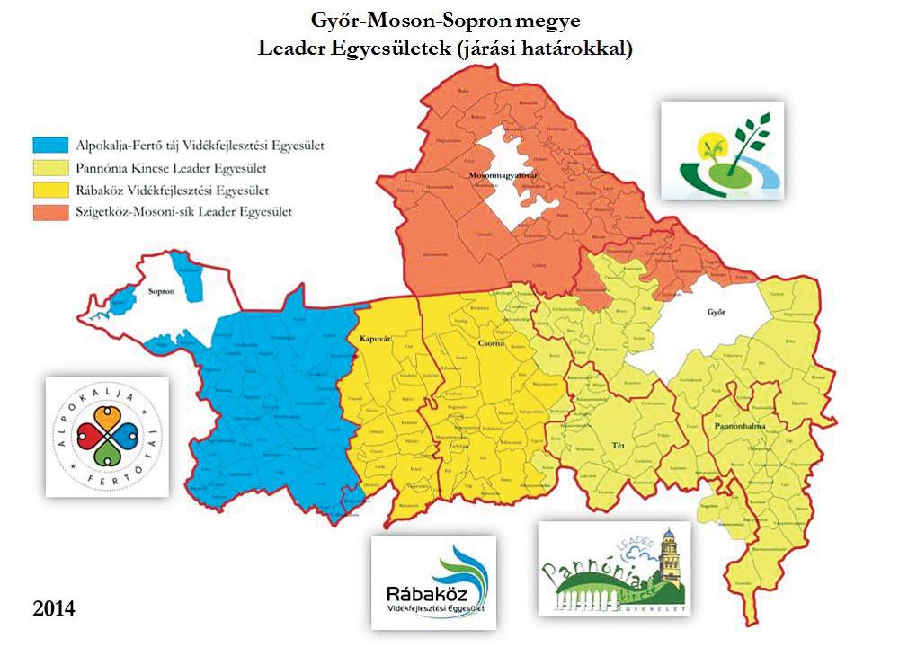 az észak-magyarországi 19,9 %-ot, míg a közép-magyarországi 5,9%-ot fed le. A 70 nyertes akciócsoport, amely összesen 960 települést ölelt fel, amely az ország településeinek 31 %-a.