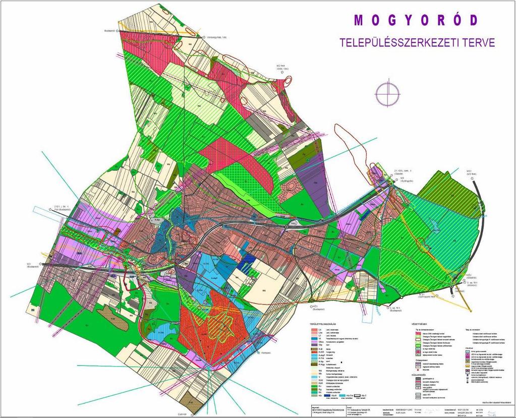 IV. A tervezett módosítási szándékok bemutatása A Településszerkezeti terv módosítása 13. ábra: Mogyoród új Településszerkezeti terve A Településszerkezeti tervben szereplő új fejlesztési területek 1.