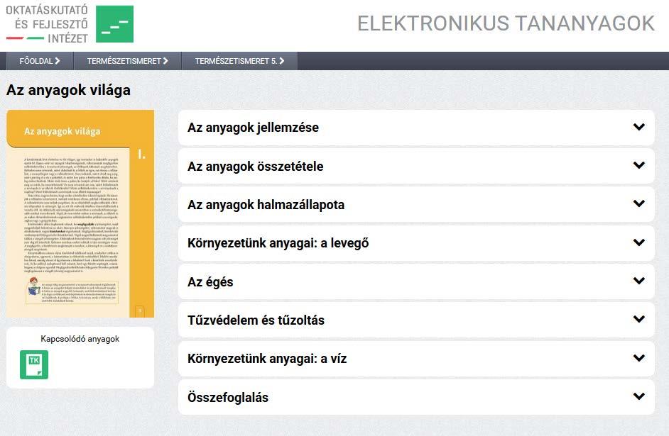 A digitális tananyagelemek elérése A