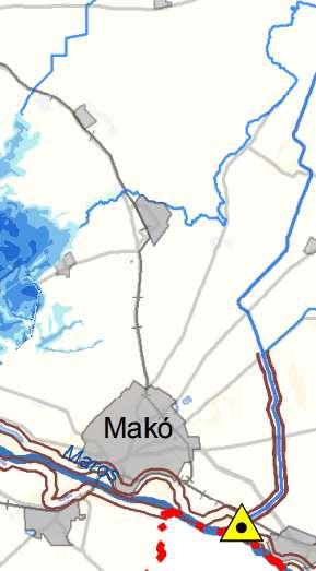 számú Maros jobb parti árvízvédelmi rendszer főbb adatai: Maros jobb parti árvízvédelmi töltés hossza: Sámson-Apátfalvi fcs, árvízvédelmi töltés hossza: Összesen: ebből Makó területére esik: