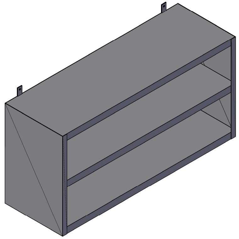 11. oldal Faliszekrény alsó és középső polccal - ATFSZ - Standard magasság: 600 mm - Polcok vastagsága: 40 mm - Lemezvastagság: 1,0 mm - Felület: Oldalak szálcsiszolt, polcok pácolt(matt) felülettel