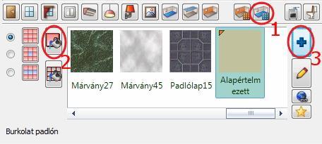 18 3. Lecke: Fürdőszoba tervezés - Burkolás Kattintson a nyílra (1) válassza