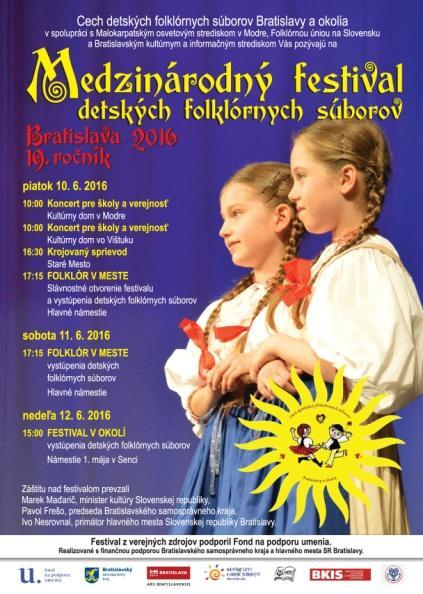 2016 v Bratislave a okolí. Aktívne sa každoročne zapája do programov festivalu okolo 600 detí zo všetkých mestských častí Bratislavy a Bratislavského kraja.
