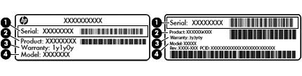 Címkék A számítógépre rögzített címkék olyan információkat tartalmaznak, amelyekre a számítógép hibáinak elhárításakor, illetve külföldi utazáskor lehet szükség.
