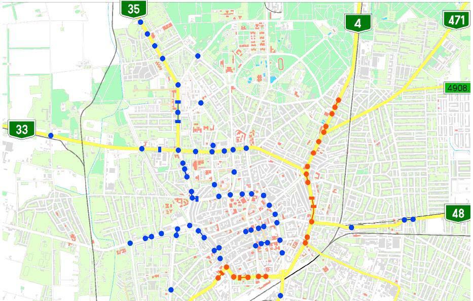 Debrecen fenntartható városi közlekedés-fejlesztési terve - 18 - Debrecen jelzőlámpás csomópontjai A városban a helyi