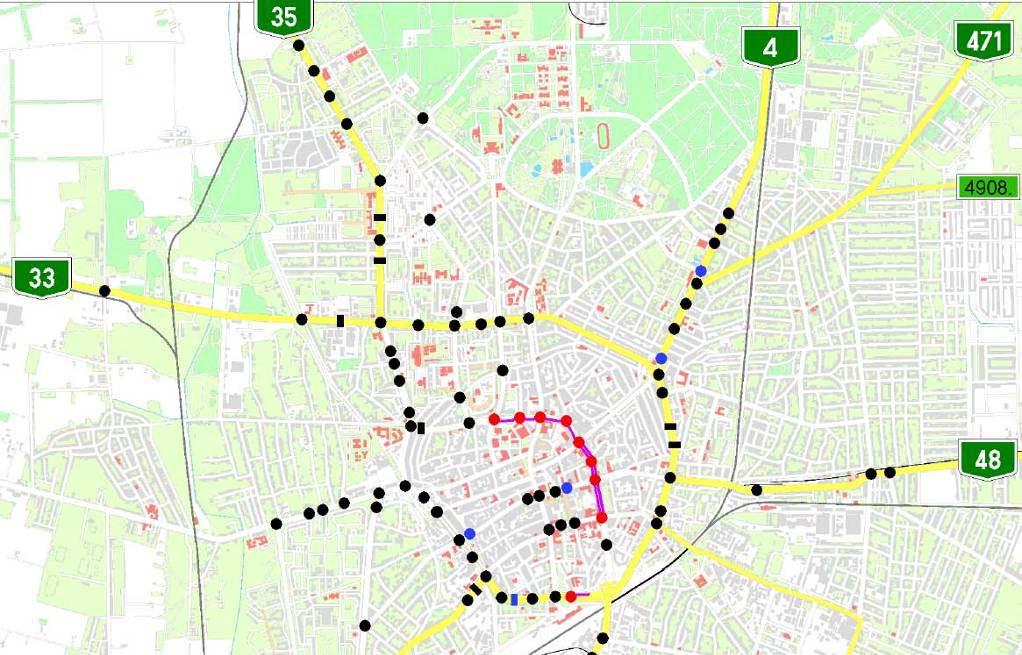Debrecen fenntartható városi közlekedés-fejlesztési terve - 20 - A villamosok közlekedését jelenleg nem segíti előnyben részesítés, a CIVITAS pályázathoz kapcsolódóan azonban lehetővé válik a