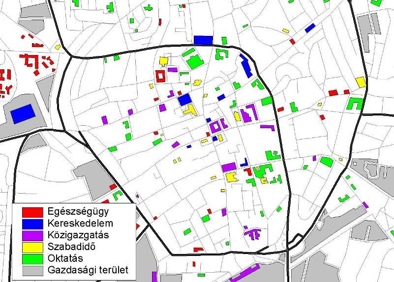 Megközelíthetőségi szabályozás és parkolás menedzsment vizsgálata Debrecen belvárosában 9 motivációjú forgalom számára fontos célpont a Csapó utca Rákóczi utca találkozásánál található éppen átépítés