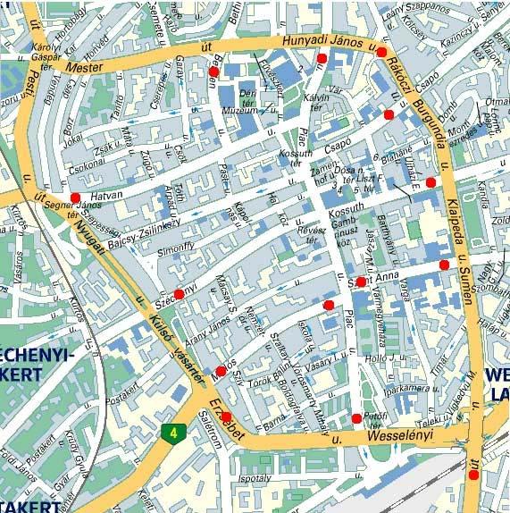 Megközelíthetőségi szabályozás és parkolás menedzsment vizsgálata Debrecen belvárosában 12 Számlálási helyek Sorszám A számlálás helye Forgalomnagyság [Ejmű] 7.15-8.15 15.45-16.