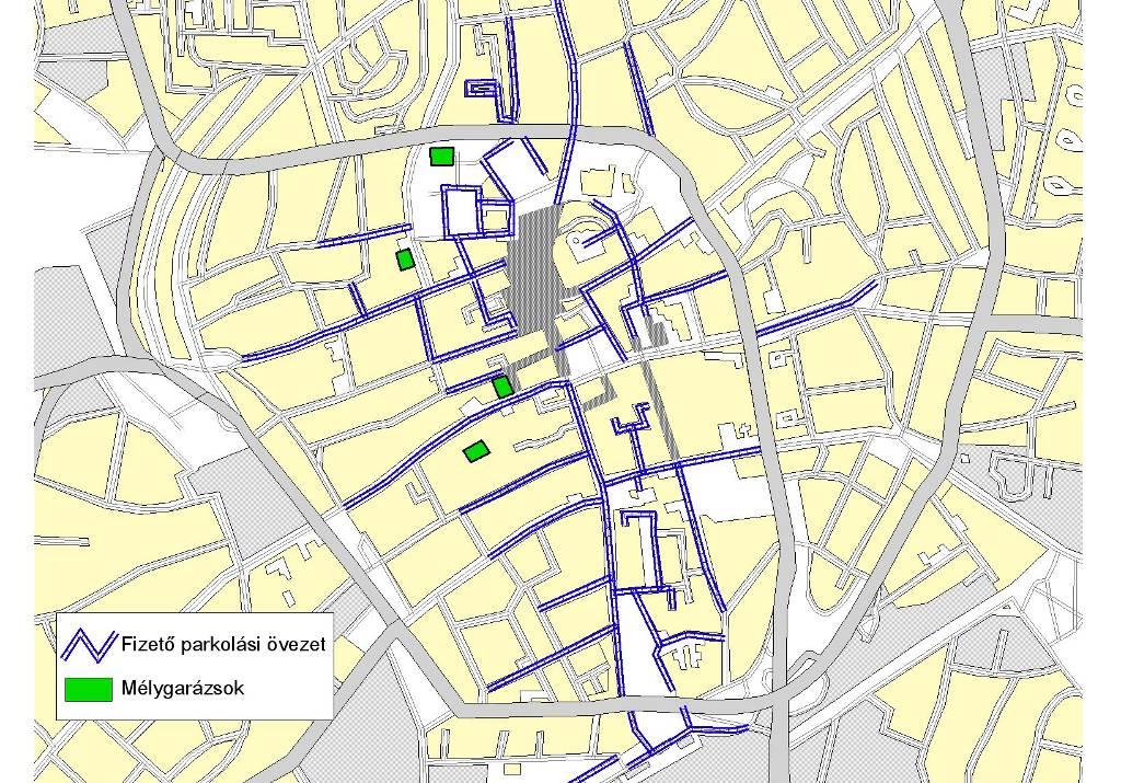 Megközelíthetőségi szabályozás és parkolás menedzsment vizsgálata Debrecen belvárosában 16 A belvárosi felszíni fizető parkolóhelyek és mélygarázsok A parkolójegyek váltása parkoló automatáknál