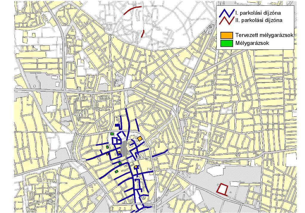 Debrecen fenntartható városi közlekedés-fejlesztési terve - 23 - A II. sz. parkolási zónában a parkolójegyeket a parkoló őröknél lehet megváltani.