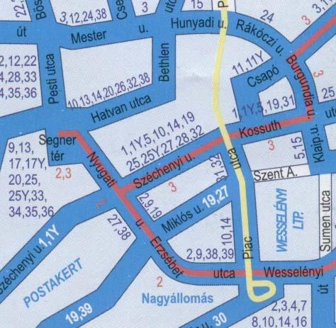 Megközelíthetőségi szabályozás és parkolás menedzsment vizsgálata Debrecen belvárosában 34 lamos mellett az utca déli szakaszán a Széchenyi utca és a Miklós utca, illetve a Petőfi tér között több