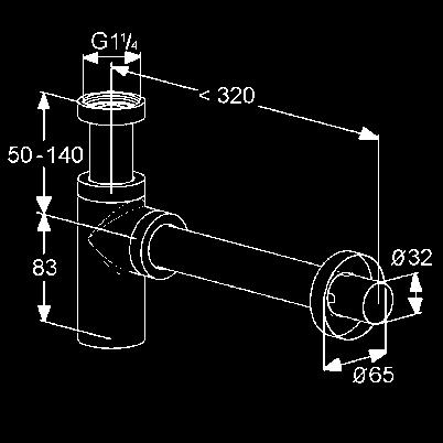 univerzális, szűrős leeresztő szelep G  design buraszifon G 1 1/4 G 1 1/4