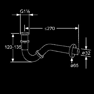 lefolyócsővel rozetta DIN EN 274 szerint bidé csőszifon G 1