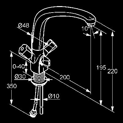 (360 ) perlátor M 24 x 1 csatlakozó mosó- vagy mosogatógép számára vörösrézcső 10 x 1 mm