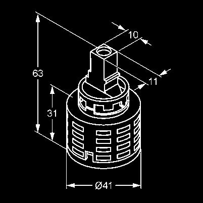 csapokhoz DIN EN 817 szerint vezérlőegység 41 mm, orvosi kerámia tárcsákkal DIN EN 817 szerint semleges 7685600-00 9.820 semleges 7412900-00 12.