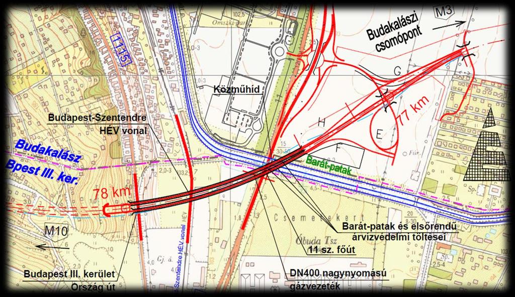 A völgyhíddal szemben támasztott követelmények ( bemenő adatok) Helyszínrajzi, hossz-szelvényi kialakítás és keresztesés (Rj=1700m, em.