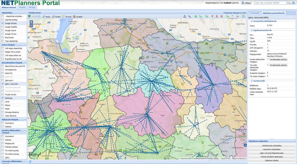 NETPlanners Portal TÁVKÖZLÉSI SZOLGÁLTATÓK ÉS BERUHÁZÓK SZÁMÁRA A fényvezető kábeles információ átvitel kiemelkedő előnyei következtében szinte minden új távközlési gerinchálózat fényvezető kábeleket