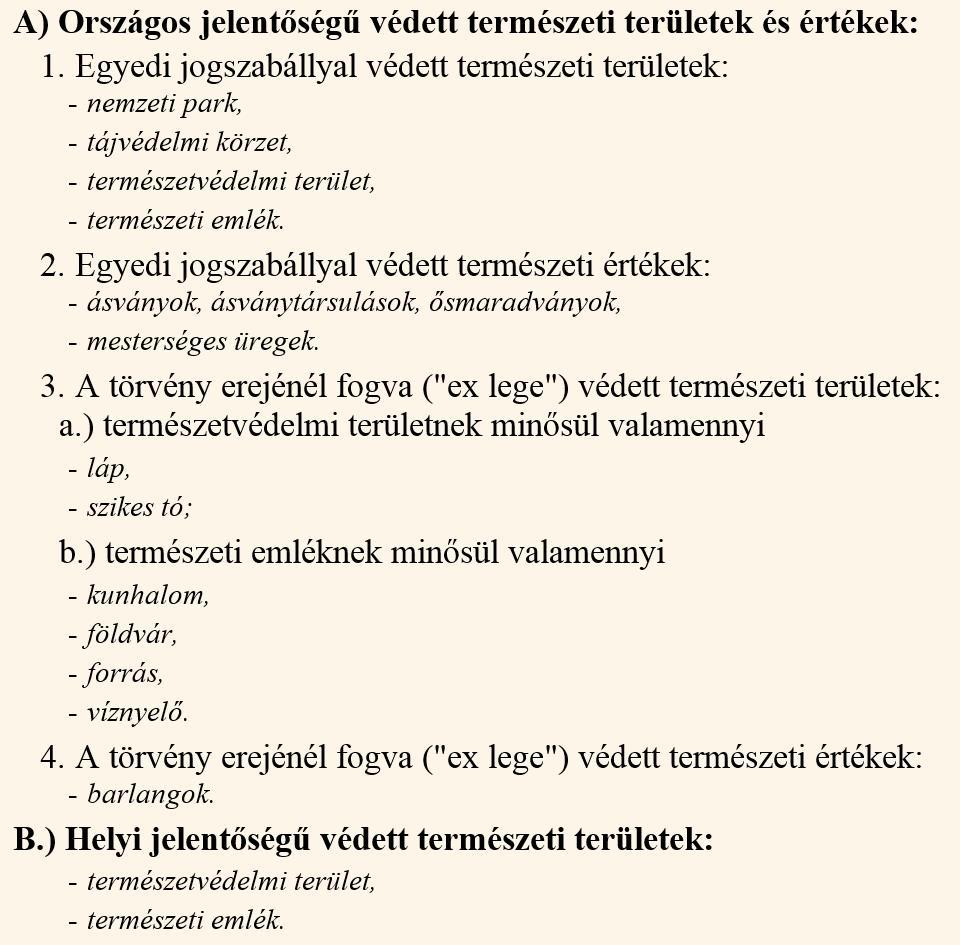 3. ábra. A védett természeti értékek csoportosítása Tevékenység: Jegyezze meg a hazánkban élő védett fajok hozzávetőleges számát! A www.termeszetvedelem.