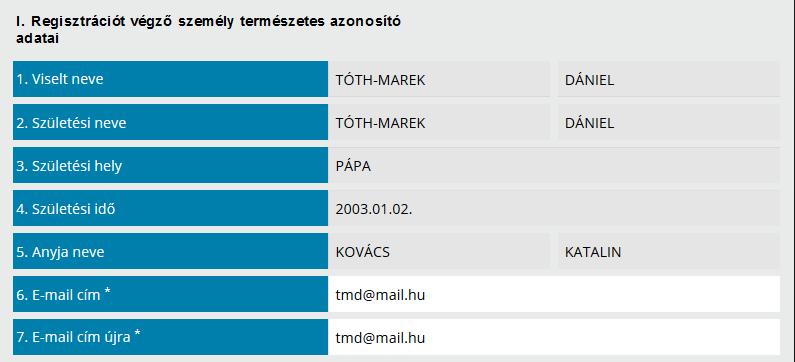 II. Gazdálkodó szervezet adatai A II. pontban a szervezet adatait kell megadni, ill.