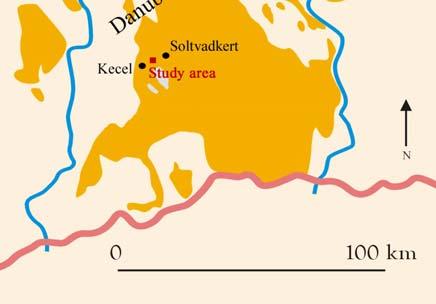 dunes, sand sheets, deflation areas and the brink lines of dunes were identified. Fig. 2.: The location of the study area 2. ábra.