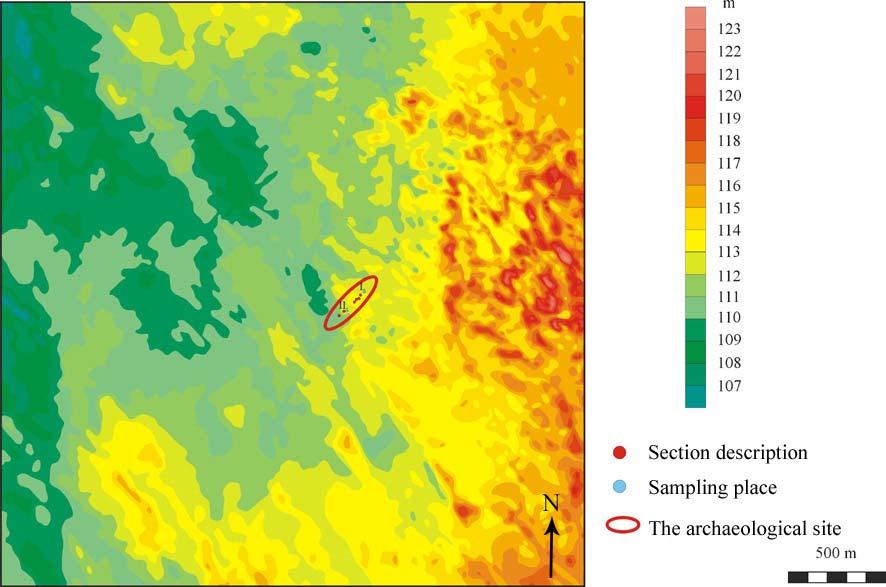 34 Fig. 3.: The relief map of the study area 3. ábra.: A vizsgált terület relief térképe Fig. 4.: The geomorphological map of the study area 4. ábra.: A vizsgált terület geomorfológiai térképe The excavation was done at the position of a new gas-main, in about 300 m lengths and 6 m widths.