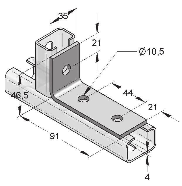 Cikkszám x B x S [kg/db] [db] [mm] C35 Összekötő elem I 3 furat 130 x 35 x