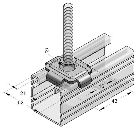 Szerelősínszélesség 35, 36, 45 mm és Stex 35 Megnevezés Meghúzási nyomaték Furat Max. terhelés Vastagság Súly Csom.