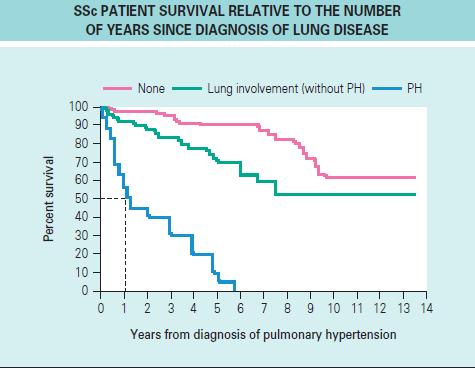 Klinikai kép, Szív tüdő túlélés Koh E et al.pulmonary hypertension in systemic sclerosis: an analysis of 17 patients.