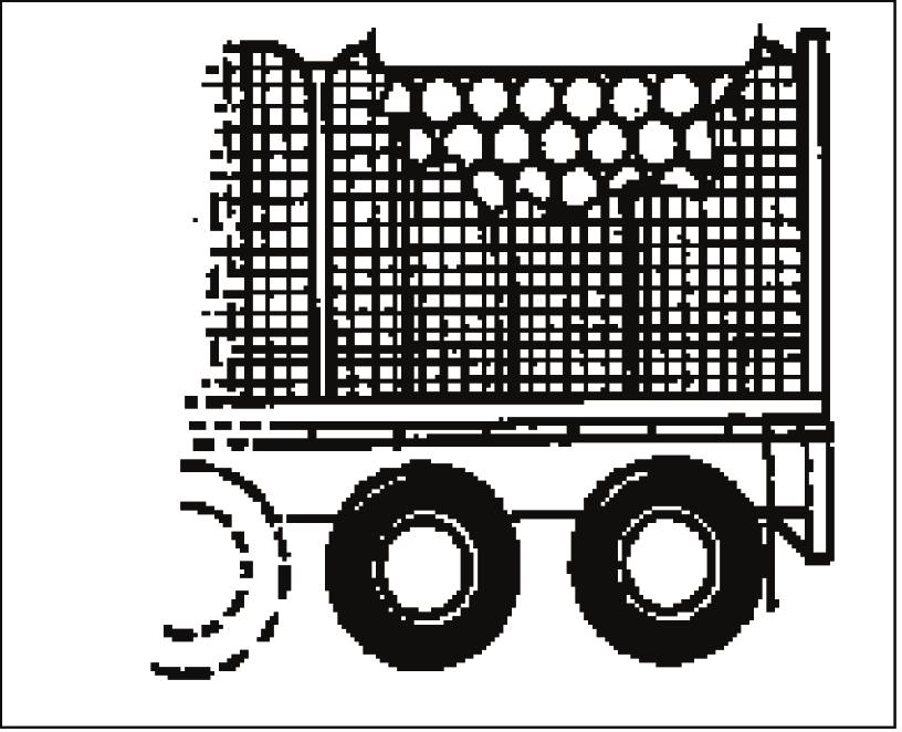 Keresztirányú halmozás A lapos rakodófelületű járműre keresztirányban halmozott faárut a hagyományos visszatartási módszerekkel nem lehet megfelelően rögzíteni.