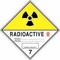 SZÁMOZOTT VESZÉLYT JELZŐ TÁBLÁK KEMLER SZÁM VESZÉLYSZÁM FŐVESZÉLY 7 768 2977 Főveszély: radioaktivitás (7 osztály) Radioaktív,