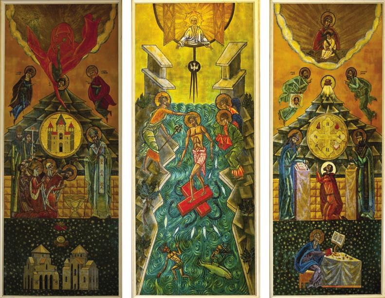 10. AZ ÖRMÉNY KATOLIKUS FOGOLYKIVÁLTÓ BOLDOGASSZONY 431 6. kép. Triptichon a hátsó falon (N. K.) Archontológia 15 1922 1933 Tiroyan Atanáz dr. OMech és Tiroyan Hagok dr.