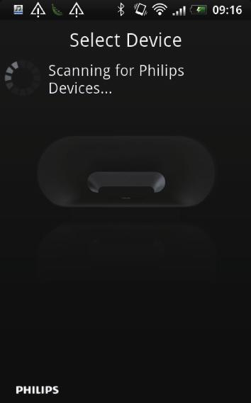 Az eszköz automatikusan keresni kezdi a párosítható Philips