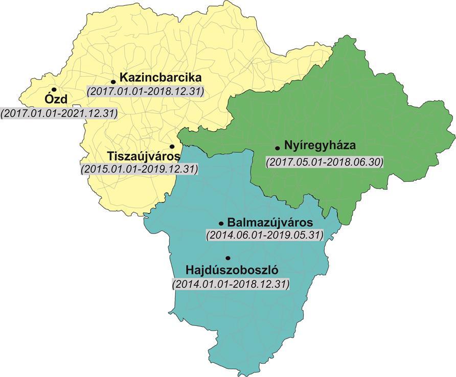 Balmazújváros Hajdúszoboszló Autóbuszvonalak száma (db) Autóbuszjáratok