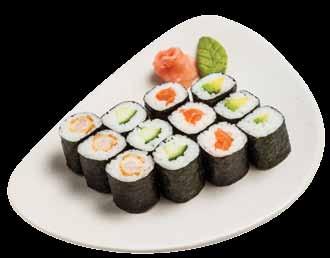 maki.. 3 salmon, 3 crunchy prawn, 3 avocado, 3 cucumber 2.