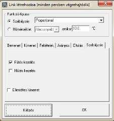 Légkondicionálás programozása A légkondicionálás programozásának eléréséhez, hozzon létre egy kapcsolatot, egy kimenet és a hőmérő szenzor között.