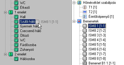 Szobák és emeletek hozzáadása és/vagy eltávolítása Lehetőség van új szint és új helyiség hozzáadására, vagy a már meglévő emeletek/szobák átnevezésére.