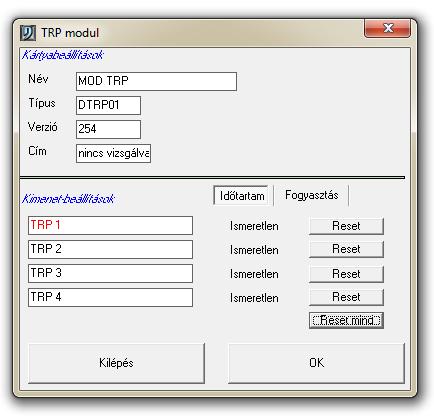 DTRP01 Mágneskapcsoló modul, 1-4 mágneskapcsoló vezérléséhez. Amikor manuálisan felülbírálja mágneskapcsolót, a rendszer központi egysége frissíti a kártya állapotát.