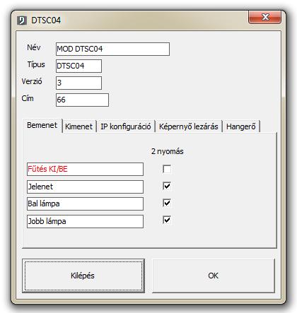 A modul IP címének az eléréséhez használja a diagnosztikai lekérdezést: A master modul (DGQG01) menüjében lépkedve, vagy a Domintell2 program segítségével (Eszközök>Flasher>Modulok frimvare) DTSC04