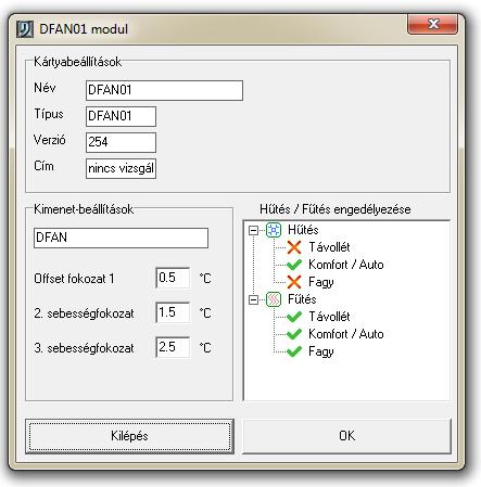 Modul szerkesztése Modul / kártyabeállítások: A modul Neve, Típusa, Verziója és Címe. Csak a Név mező módosítható.